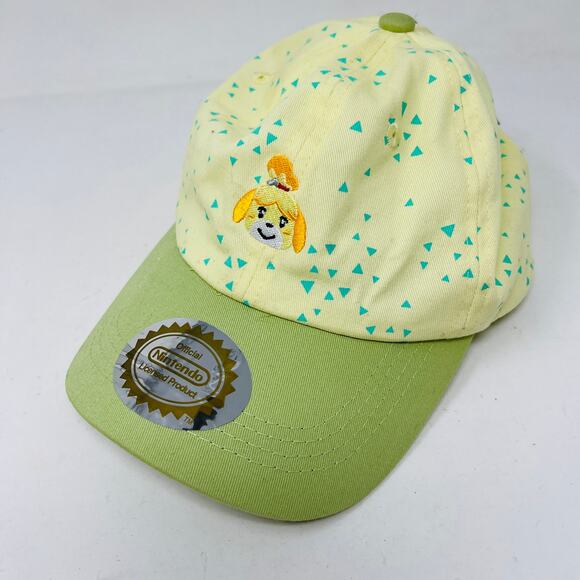 NEW! Nintendo Animal Crossing Adjustable Cap Hat Snapback Green Yellow - Picture 7 of 7